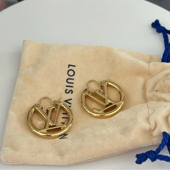 Louis Vuitton Gold Hoop Earrings - Picture 3 of 6
